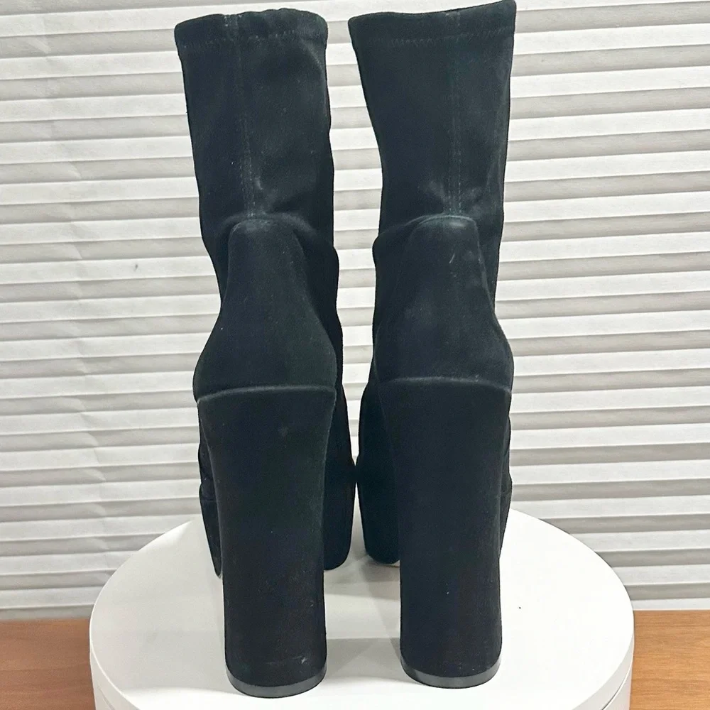 🌹STUART WEITZMAN🌹 Skyhigh Black Platform Booties In Black Size: 9 - Picture 9 of 14